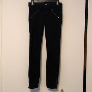 Paige Denim Black Moto Zip Jeans size 26